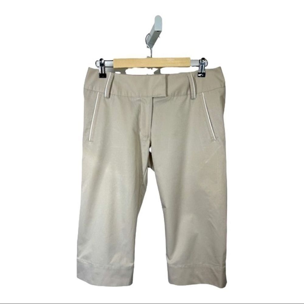 ADIDAS Women’s ClimaLite Cropped Snap Cuff Golf/Athletic Pants Tan Size 6